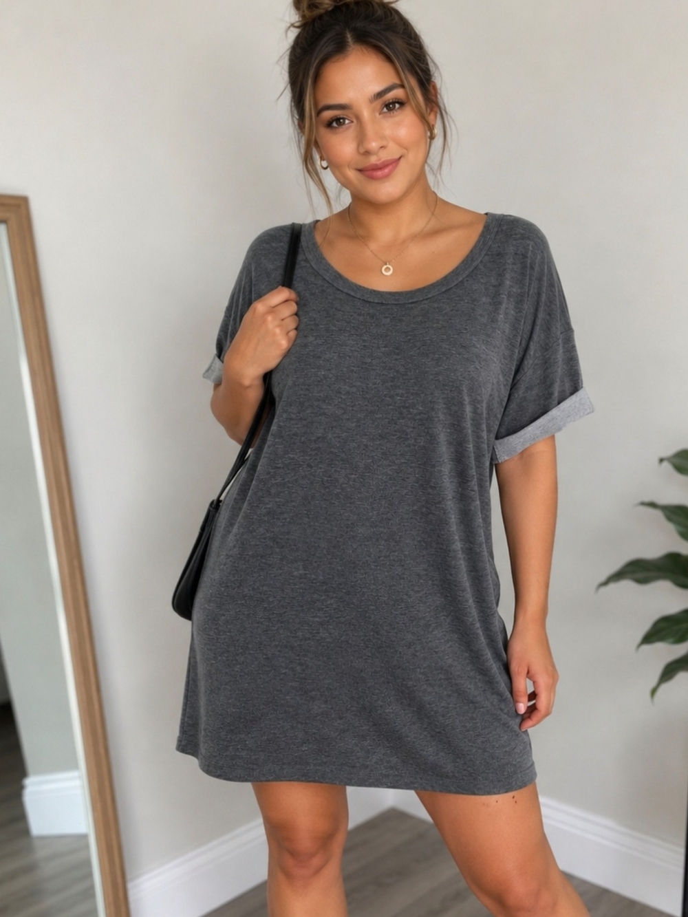 Nation LTD Gray T-Shirt Dress – Size 3 (Medium) – Made in USA